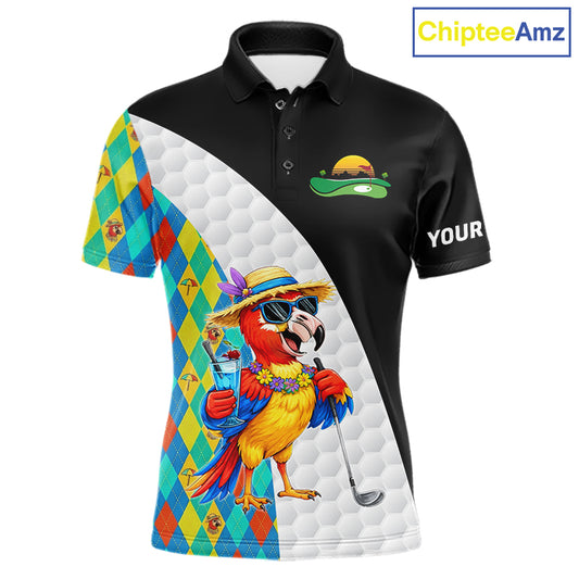 Mens Colorful Argyle Polo Golf Shirts Custom Parrots Golfer Summer Golf Team Attire For Golfers NYN3060