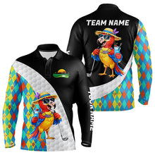 Load image into Gallery viewer, Mens Colorful Argyle Polo Golf Shirts Custom Parrots Golfer Summer Golf Team Attire For Golfers NYN3060
