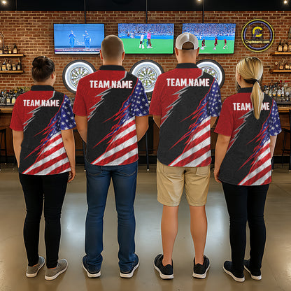 Personalized American Flag Darts Shirt For Women Custom Patriotic US Darts Team Jersey NYN2840