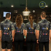 Load image into Gallery viewer, Black Grunge Camouflage Billiard Pool Shirt For Women Custom 8 Ball Billiard Team Jersey NYN3065