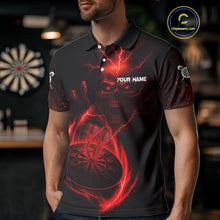 Load image into Gallery viewer, Custom Lightning Dartboard Red Skull Dart Men Polo Jerseys Dart Tournament Shirt NYN1670