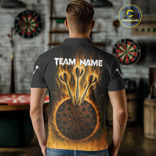 Load image into Gallery viewer, Custom Yellow Flames Dartboard Horror Multi Skull Dart Men Polo Jerseys Outfits Dart Shirt NYN1681