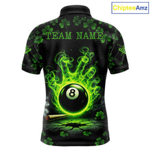 Load image into Gallery viewer, St Patrick's Day Green Smokes Hand Ball 8 Billiards Pool Shirt For Men Personalized Billiard Team Names NYN2694