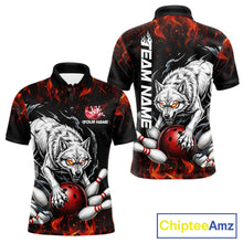 Load image into Gallery viewer, Fire Flame Funny Wolf Bowling Ball Jersey For Men Personalized Bowling Team Shirts | Red NYN3226