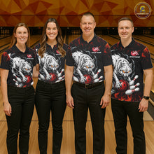 Load image into Gallery viewer, Fire Flame Funny Wolf Bowling Ball Jersey For Men Personalized Bowling Team Shirts | Red NYN3226