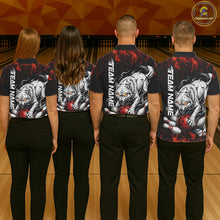 Load image into Gallery viewer, Fire Flame Funny Wolf Bowling Ball Jersey For Men Personalized Bowling Team Shirts | Red NYN3226
