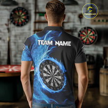 Load image into Gallery viewer, Custom Black-Blue Dragon Lightning Dartboard Dart Men Polo Jerseys Dart Team Shirt NYN1688