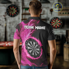 Load image into Gallery viewer, Custom Black-Pink Dragon Lightning Dartboard Dart Men Polo Jerseys Dart Team Shirt NYN1690