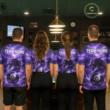 Load image into Gallery viewer, Dragon Thunder Purple Cue &amp; Pool 8 Ball Women Billiard Shirt Custom Billiard Polo &amp; 1/4-Zip Attire NYN2496