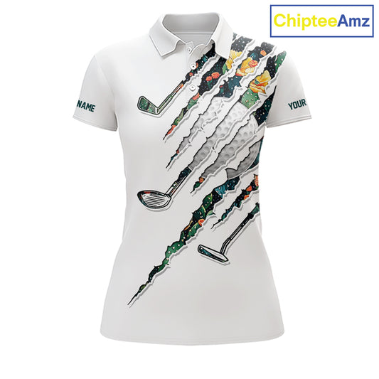 Cactus Pattern Golf Polo Shirt For Womens Custom Cactus Golf Team Shirt, Golfer Gifts NYN2855