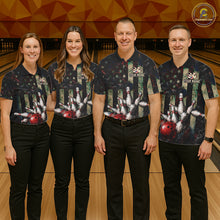 Load image into Gallery viewer, Personalized American Flag Grunge Bowling Shirt For Men Custom Splatter Outfit Bowling Jersey NYN3231
