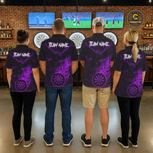 Load image into Gallery viewer, Purple Grunge Eagle Fire Flame Dartboard Men Darts Polo Shirts Custom Dart Team Jerseys NYN2506