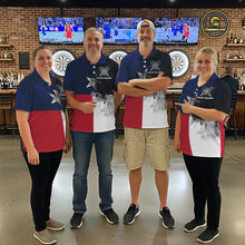 Load image into Gallery viewer, Personalized Texas Flag Black Splatter Dart Polo Shirts For Women Custom Dart Team Jerseys NYN2712