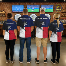 Load image into Gallery viewer, Personalized Texas Flag Black Splatter Dart Polo Shirts For Women Custom Dart Team Jerseys NYN2712