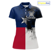 Load image into Gallery viewer, Personalized Texas Flag Black Splatter Dart Polo Shirts For Women Custom Dart Team Jerseys NYN2712