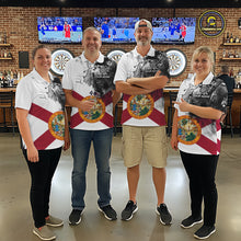 Load image into Gallery viewer, Personalized Florida Flag Black Splatter Dart 1/4-Zip Shirts For Women Custom Dart Team Jerseys NYN2713