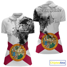 Load image into Gallery viewer, Personalized Florida Flag Black Splatter Dart 1/4-Zip Shirts For Women Custom Dart Team Jerseys NYN2713