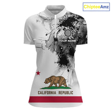 Load image into Gallery viewer, Personalized California Flag Black Splatter Dart 1/4-Zip Shirts For Women Custom Dart Team Jerseys NYN2714