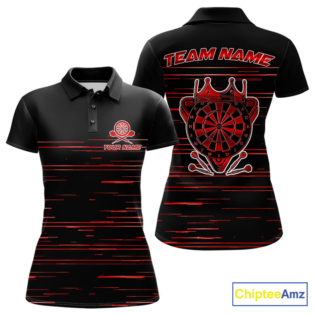 Red Crown Dartboard Women Darts Shirt Personalized Horizontal Stripes Team Darts Jersey NYN3242