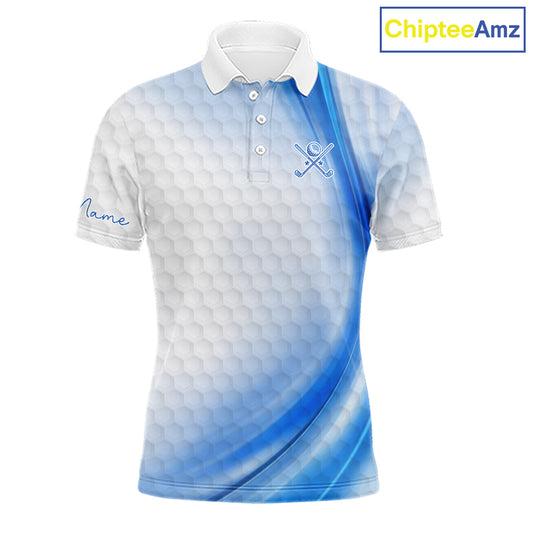 Personalized Blue-Light Twinkle Golf Polo Shirt For Men Custom White Pattern Golf Team Clothes NYN2871