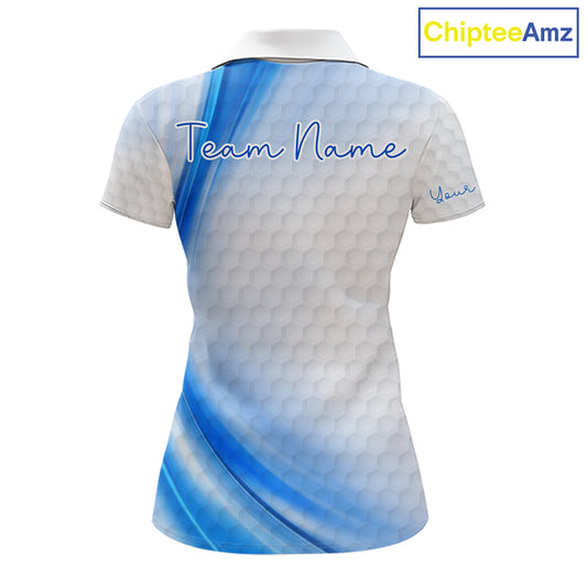 Personalized Blue-Light Twinkle Golf Polo Shirt For Women Custom White Pattern Golf Team Clothes NYN2871