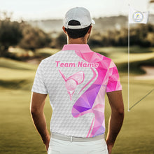 Load image into Gallery viewer, Pink And Purple Diamond Geometric Golf Polo Golf Shirts For Men Custom Golf Team Attire NYN3248