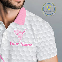 Load image into Gallery viewer, Pink And Purple Diamond Geometric Golf Polo Golf Shirts For Men Custom Golf Team Attire NYN3248