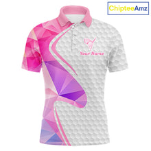 Load image into Gallery viewer, Pink And Purple Diamond Geometric Golf Polo Golf Shirts For Men Custom Golf Team Attire NYN3248
