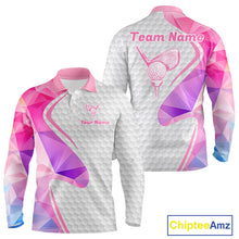Load image into Gallery viewer, Pink And Purple Diamond Geometric Golf Polo Golf Shirts For Men Custom Golf Team Attire NYN3248