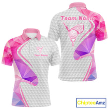 Load image into Gallery viewer, Pink And Purple Diamond Geometric Golf Polo Golf Shirts For Men Custom Golf Team Attire NYN3248