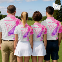 Load image into Gallery viewer, Pink And Purple Diamond Geometric Golf Polo Golf Shirts For Men Custom Golf Team Attire NYN3248