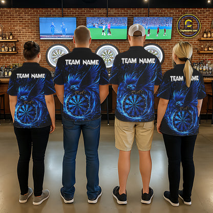 Blue Splatter Funny Eagle Dartboard Darts Polo Shirt For Women Custom Dart Team Jerseys NYN2521