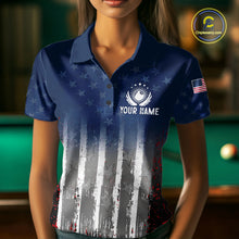 Load image into Gallery viewer, American Flag Cracked 8 Ball Billiard Pool Shirt For Men Custom Grunge Patriotic Billiard Team Jersey NYN3085