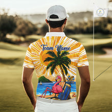 Load image into Gallery viewer, Funny Flamingo Mens Golf Polo Shirt Custom Summer Tropical Golf Team Clothing Golf Gifts NYN3262