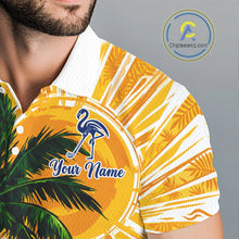 Load image into Gallery viewer, Funny Flamingo Mens Golf Polo Shirt Custom Summer Tropical Golf Team Clothing Golf Gifts NYN3262