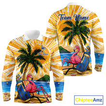 Load image into Gallery viewer, Funny Flamingo Mens Golf Polo Shirt Custom Summer Tropical Golf Team Clothing Golf Gifts NYN3262