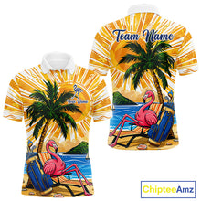 Load image into Gallery viewer, Funny Flamingo Mens Golf Polo Shirt Custom Summer Tropical Golf Team Clothing Golf Gifts NYN3262