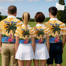Load image into Gallery viewer, Funny Flamingo Mens Golf Polo Shirt Custom Summer Tropical Golf Team Clothing Golf Gifts NYN3262