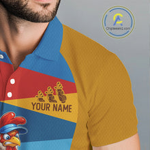 Load image into Gallery viewer, Colorful Rooster Mens Golf Polo Shirts Personalized Funny Golf Ball Shirts, Golf Gifts For Men NYN3098