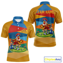 Load image into Gallery viewer, Colorful Rooster Mens Golf Polo Shirts Personalized Funny Golf Ball Shirts, Golf Gifts For Men NYN3098