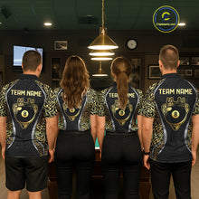 Load image into Gallery viewer, Personalized 8 Ball Pool Crown Men Billiard Shirts Gold And Silver Tribal Billiard Pool Jerseys NYN2894