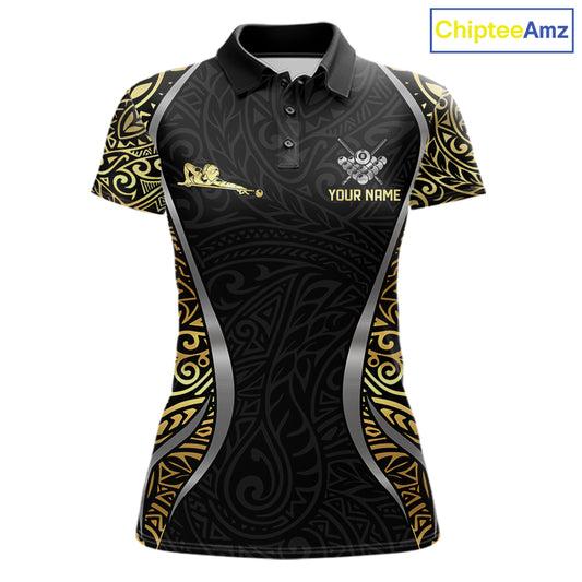 Personalized 8 Ball Pool Crown Women Billiard Shirts Gold And Silver Tribal Billiard Pool Jerseys NYN2894