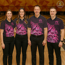 Load image into Gallery viewer, Pink Tribal Pattern Bowling Ball Jersey For Women Custom Tribal Team Shirts Bowling League NYN3571