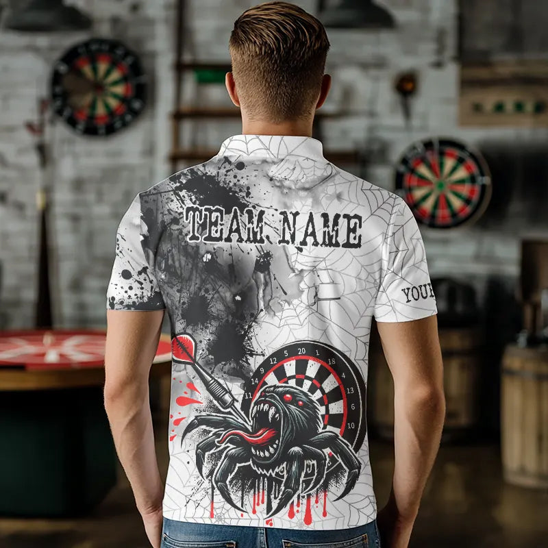 Personalized Dripping Black And Red Spider Dart Shirts For Men, Custom Dart Jerseys NYN0009