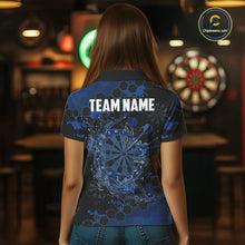 Load image into Gallery viewer, Watering Dartboard Darts Shirt For Women Custom Splatter Blue Hexagon Dart Team Jerseys NYN3117