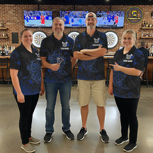 Load image into Gallery viewer, Watering Dartboard Darts Shirt For Women Custom Splatter Blue Hexagon Dart Team Jerseys NYN3117