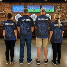 Load image into Gallery viewer, Watering Dartboard Darts Shirt For Women Custom Splatter Blue Hexagon Dart Team Jerseys NYN3117