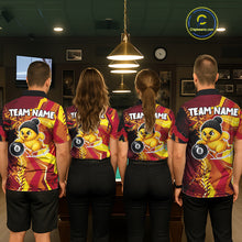 Load image into Gallery viewer, Yellow And Red Splatter 8 Ball Pool Billiard Shirts For Men Custom Funny Duck Billiard Team Apparel NYN3300