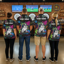 Load image into Gallery viewer, Colorful Paint Funny Dj Music Bulldog Custom Men Darts Quarter-Zip Shirts Dart League Jerseys NYN2257