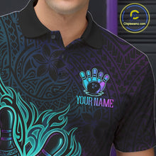 Load image into Gallery viewer, Blue &amp; Purple Tribal Pattern Bowling Ball Jersey For Men Custom Tribal Team Shirts Bowling League NYN2928